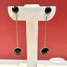 Swanis®eredeti kristályos, beszúrós, lógós fülbevaló - Eden Black