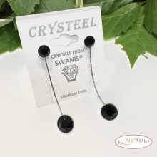 Swanis®eredeti kristályos, beszúrós, lógós fülbevaló - Eden Black