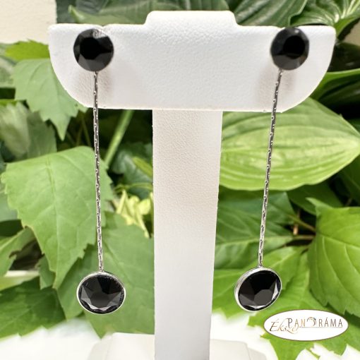 Swanis®eredeti kristályos, beszúrós, lógós fülbevaló - Eden Black