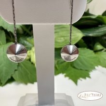 Swanis®eredeti kristályos, beszúrós, lógós fülbevaló - Eden Black