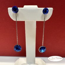 Swanis®eredeti kristályos, beszúrós, lógós fülbevaló - Eden Blue