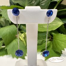 Swanis®eredeti kristályos, beszúrós, lógós fülbevaló - Eden Blue