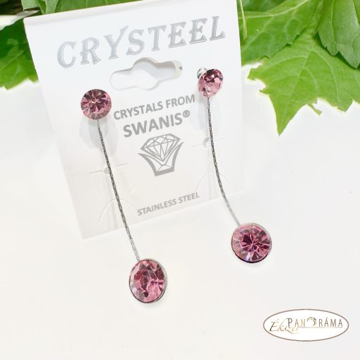 Swanis®eredeti kristályos, beszúrós, lógós fülbevaló - Eden Rose
