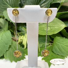 Swanis®eredeti kristályos, beszúrós, lógós fülbevaló - Eden Yelow