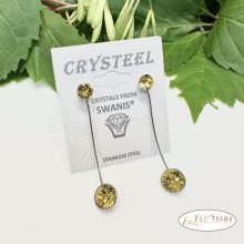 Swanis®eredeti kristályos, beszúrós, lógós fülbevaló - Eden Yelow