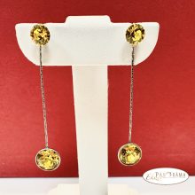 Swanis®eredeti kristályos, beszúrós, lógós fülbevaló - Eden Yelow