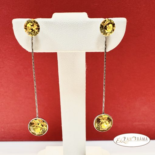 Swanis®eredeti kristályos, beszúrós, lógós fülbevaló - Eden Yelow