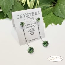 Swanis®eredeti kristályos, beszúrós, lógós fülbevaló - Eden Green