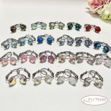 Antiallergén, Swanis® párna kristályos, francia kapcsos fülbevaló - Lili Light Sapphire 10