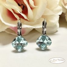 Antiallergén, Swanis® párna kristályos, francia kapcsos fülbevaló - Lili Light turquoise 10