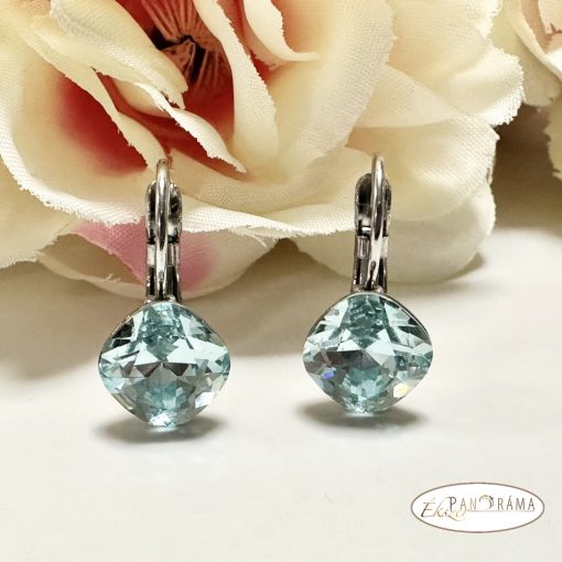 Antiallergén, Swanis® párna kristályos, francia kapcsos fülbevaló - Lili Light turquoise 10