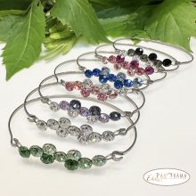 Swanis® eredeti kristállyal készült karperec -  Berry violet mix 67