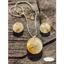 Kézműves, egyedi fülbevaló és medálos lánc szettben - Clarity