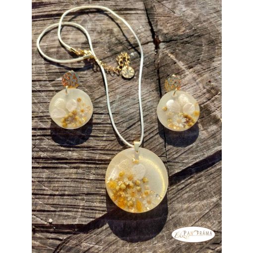 Kézműves, egyedi fülbevaló és medálos lánc szettben - Clarity