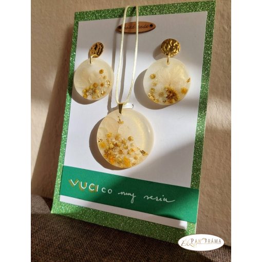 Kézműves, egyedi fülbevaló és medálos lánc szettben - Clarity