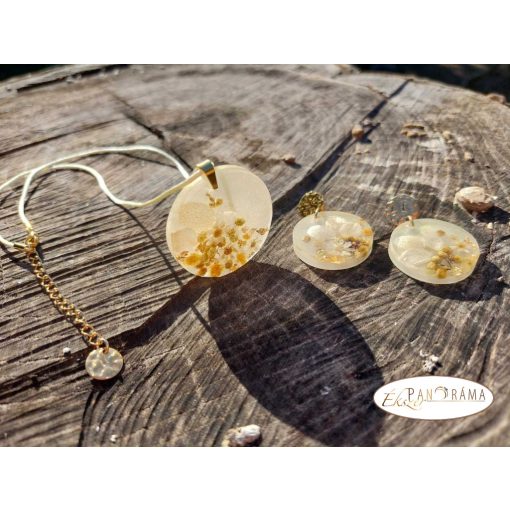 Kézműves, egyedi fülbevaló és medálos lánc szettben - Clarity