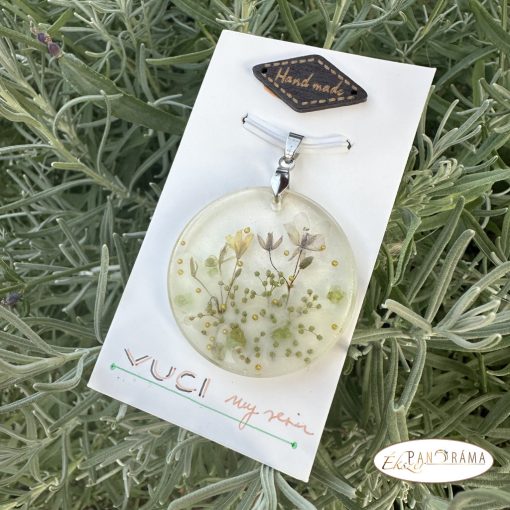 Kézműves, egyedi medál acél lánccal - Mező